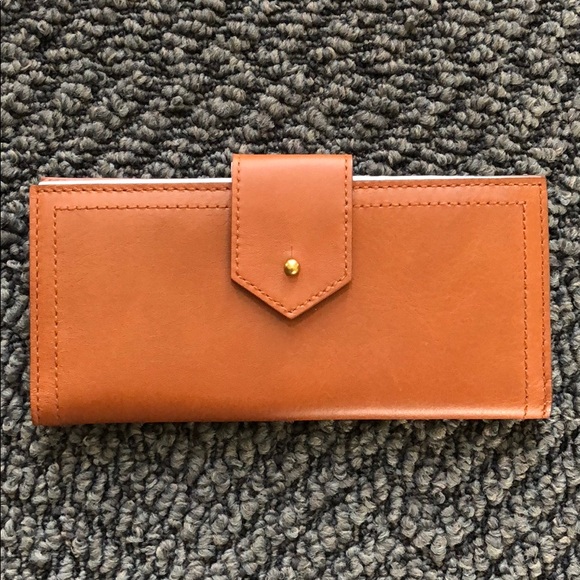 Madewell Handbags - MADEWELL The Post Leather Wallet English Saddle